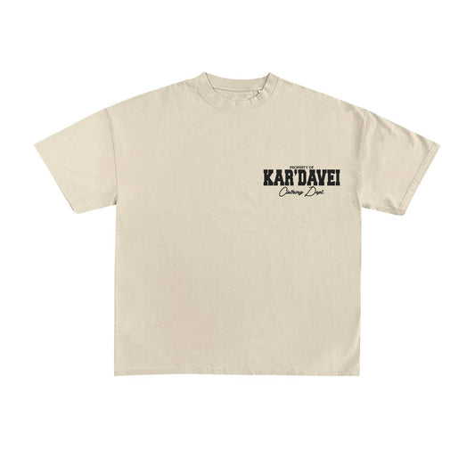 Kar'Davei Heavyweight Luxury Oversized T Shirt Biege